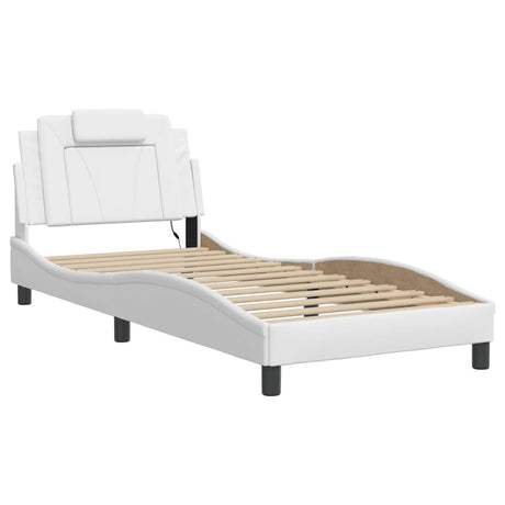 Vidaxl bedframe viana met led zonder matras wit 80x200 cm