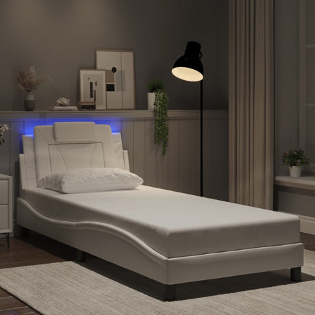 Vidaxl bedframe viana met led zonder matras wit 80x200 cm
