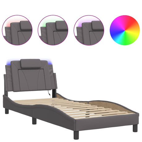 Vidaxl bedframe viana met led zonder matras grijs 90x190 cm