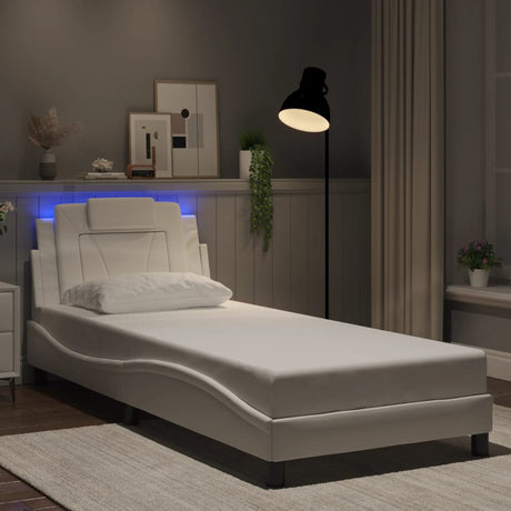 Vidaxl bedframe viana met led zonder matras wit 90x200 cm
