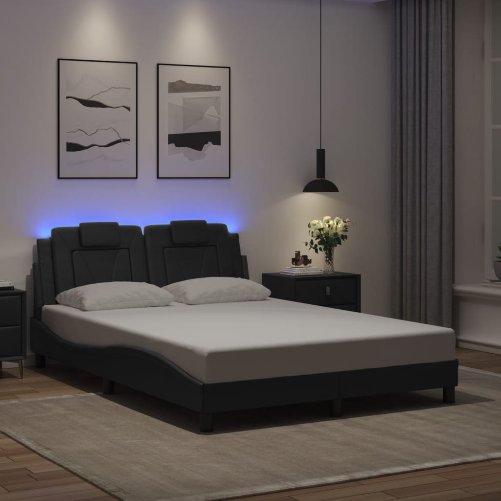 Vidaxl bedframe viana met led zonder matras zwart 120x200 cm
