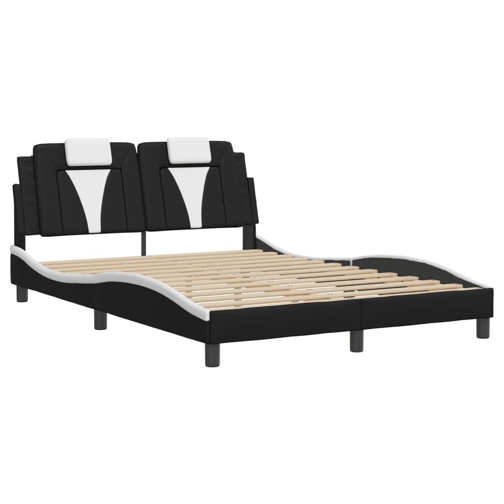 Vidaxl bedframe viana met led zonder matras zwart en wit 120x200 cm