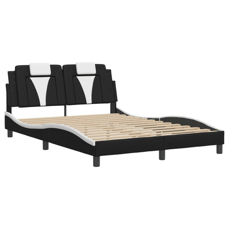 Vidaxl bedframe viana met led zonder matras zwart en wit 120x200 cm
