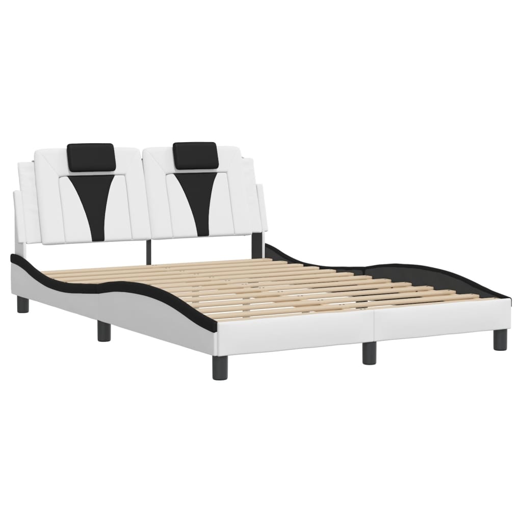Vidaxl bedframe viana met led zonder matras wit en zwart 140x190 cm