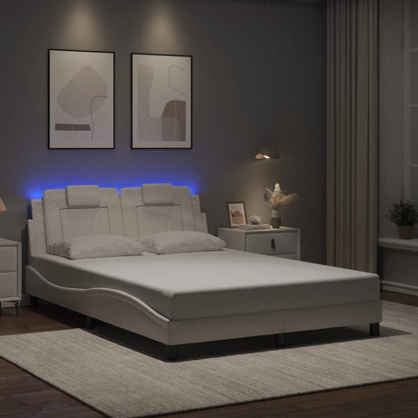 Vidaxl bedframe viana met led zonder matras wit 140x200 cm
