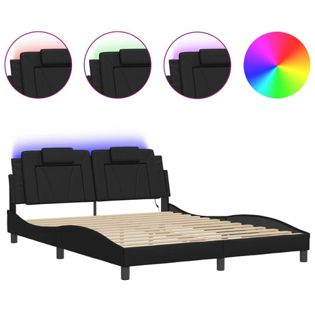 Vidaxl bedframe viana met led zonder matras zwart 160x200 cm