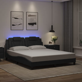 Vidaxl bedframe viana met led zonder matras zwart 160x200 cm