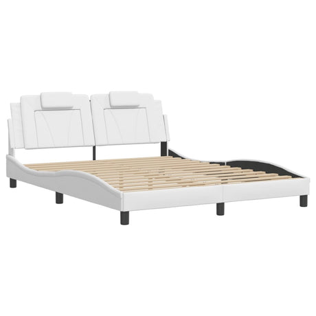 Vidaxl bedframe viana met led zonder matras wit 160x200 cm
