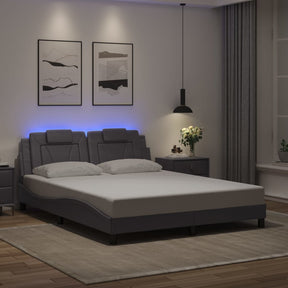 Vidaxl bedframe viana met led zonder matras grijs 160x200 cm