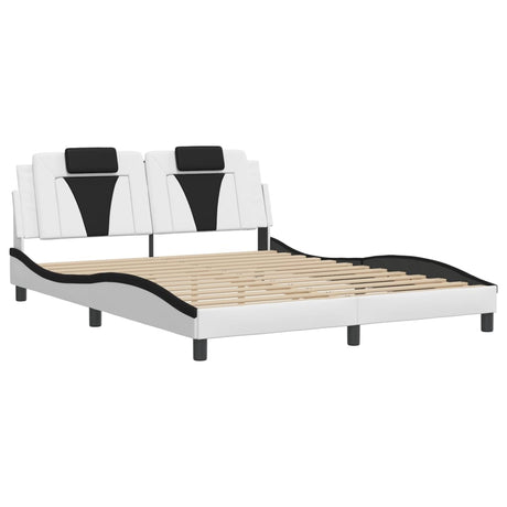 Vidaxl bedframe viana met led zonder matras wit en zwart 160x200 cm