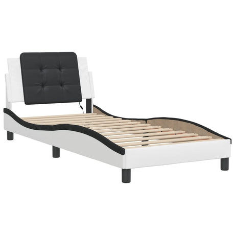 Vidaxl bedframe met led zonder matras zadar wit en zwart 80x200 cm