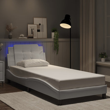 Vidaxl bedframe met led zonder matras zadar wit 90x190 cm
