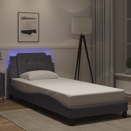 Vidaxl bedframe met led zonder matras zadar grijs 90x190 cm
