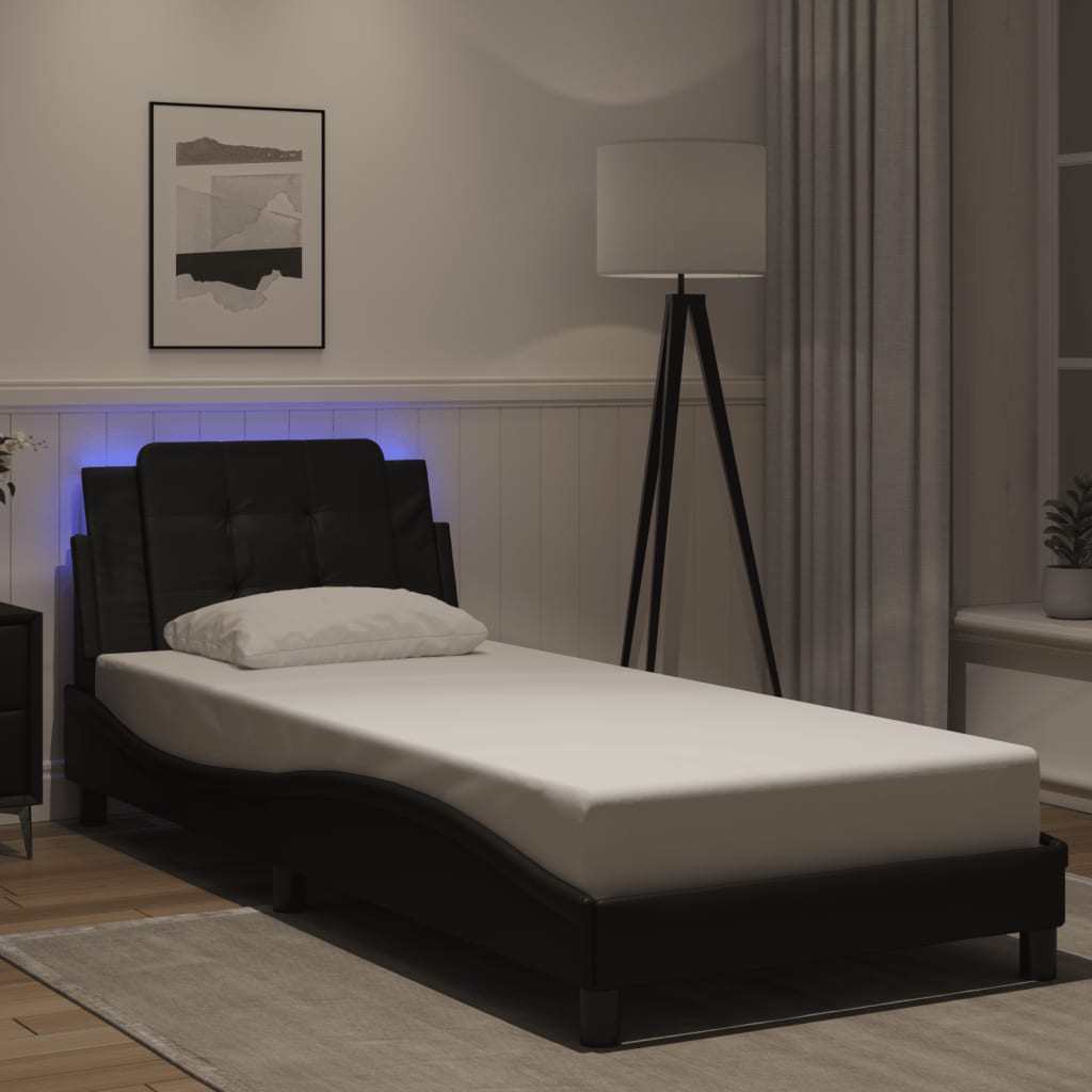 Vidaxl bedframe met led zonder matras zadar zwart 100x200 cm
