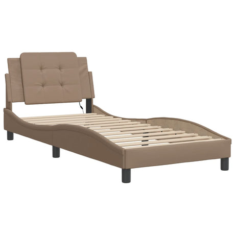 Vidaxl bedframe met led zonder matras zadar cappuccino 100x200 cm