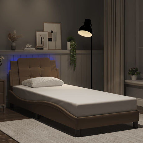 Vidaxl bedframe met led zonder matras zadar cappuccino 100x200 cm
