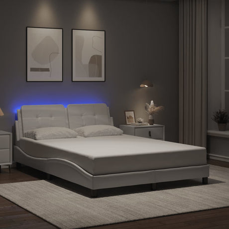 Vidaxl bedframe met led zonder matras zadar wit 120x200 cm
