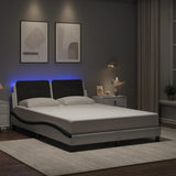 Vidaxl bedframe met led zonder matras zadar wit en zwart 120x200 cm
