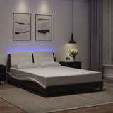 Vidaxl bedframe met led zonder matras zadar zwart en wit 140x190 cm