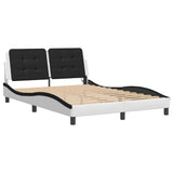 Vidaxl bedframe met led zonder matras zadar wit en zwart 140x190 cm
