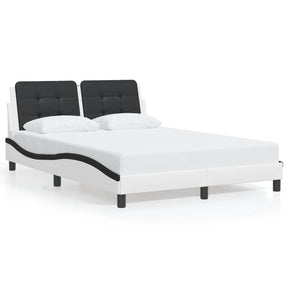 Vidaxl bedframe met led zonder matras zadar wit en zwart 140x190 cm