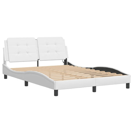 Vidaxl bedframe met led zonder matras zadar wit 140x200 cm
