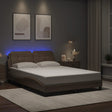 Vidaxl bedframe met led zonder matras zadar cappuccino 140x200 cm