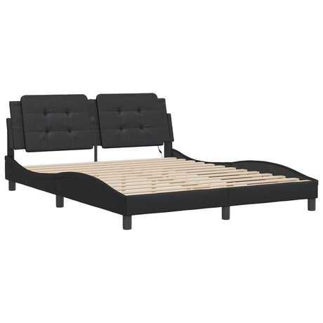 Vidaxl bedframe met led zonder matras zadar zwart 160x200 cm