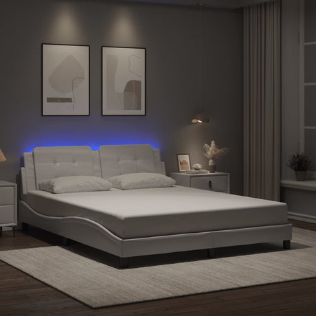 Vidaxl bedframe met led zonder matras zadar wit 160x200 cm