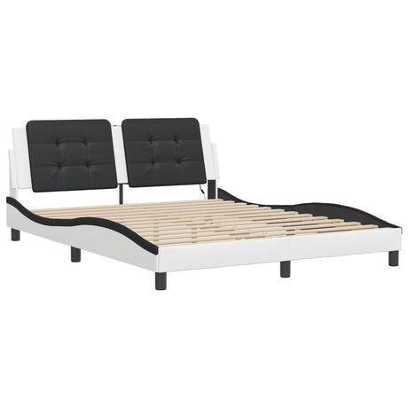Vidaxl bedframe met led zonder matras zadar wit en zwart 160x200 cm