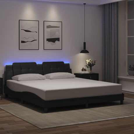 Vidaxl bedframe met led zonder matras zadar zwart 180x200 cm