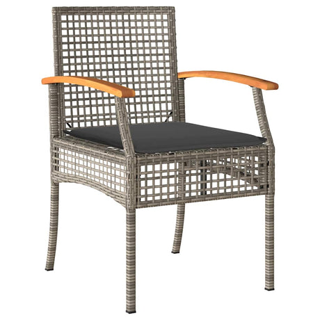 Vidaxl 3-delige tuinset met kussens poly rattan grijs