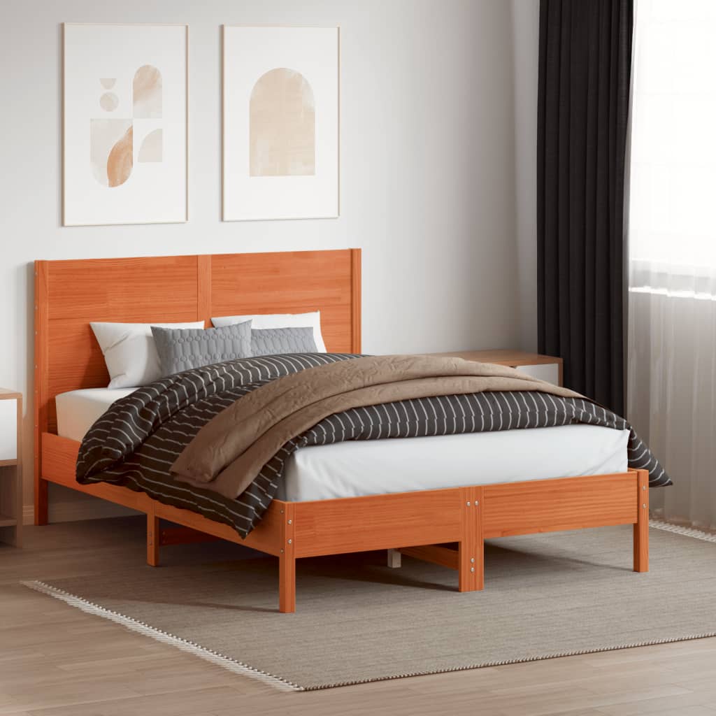 Vidaxl hoofdbord 180 cm massief grenenhout wasbruin