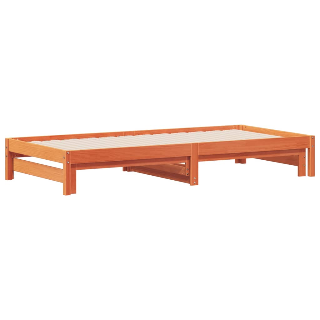 Vidaxl slaapbank met onderschuifbed 90x190 cm massief grenenhout