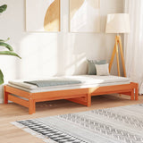 Vidaxl slaapbank met onderschuifbed 90x190 cm massief grenenhout