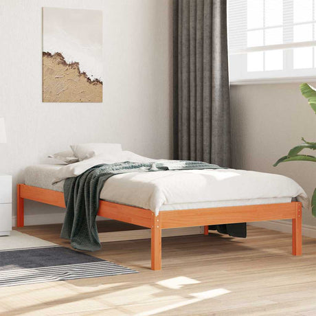 Vidaxl slaapbank zonder matras 80x200 cm massief grenenhout wasbruin