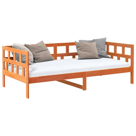 Vidaxl slaapbank zonder matras 90x200 cm massief grenenhout wasbruin