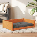 Vidaxxl Hundebett 95,5 x 65,5 x 28 cm, massives Kiefernholz, braun gewaschen