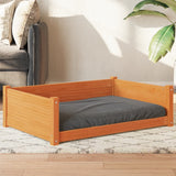 Vidaxxl Hundebett 95,5 x 65,5 x 28 cm, massives Kiefernholz, braun gewaschen