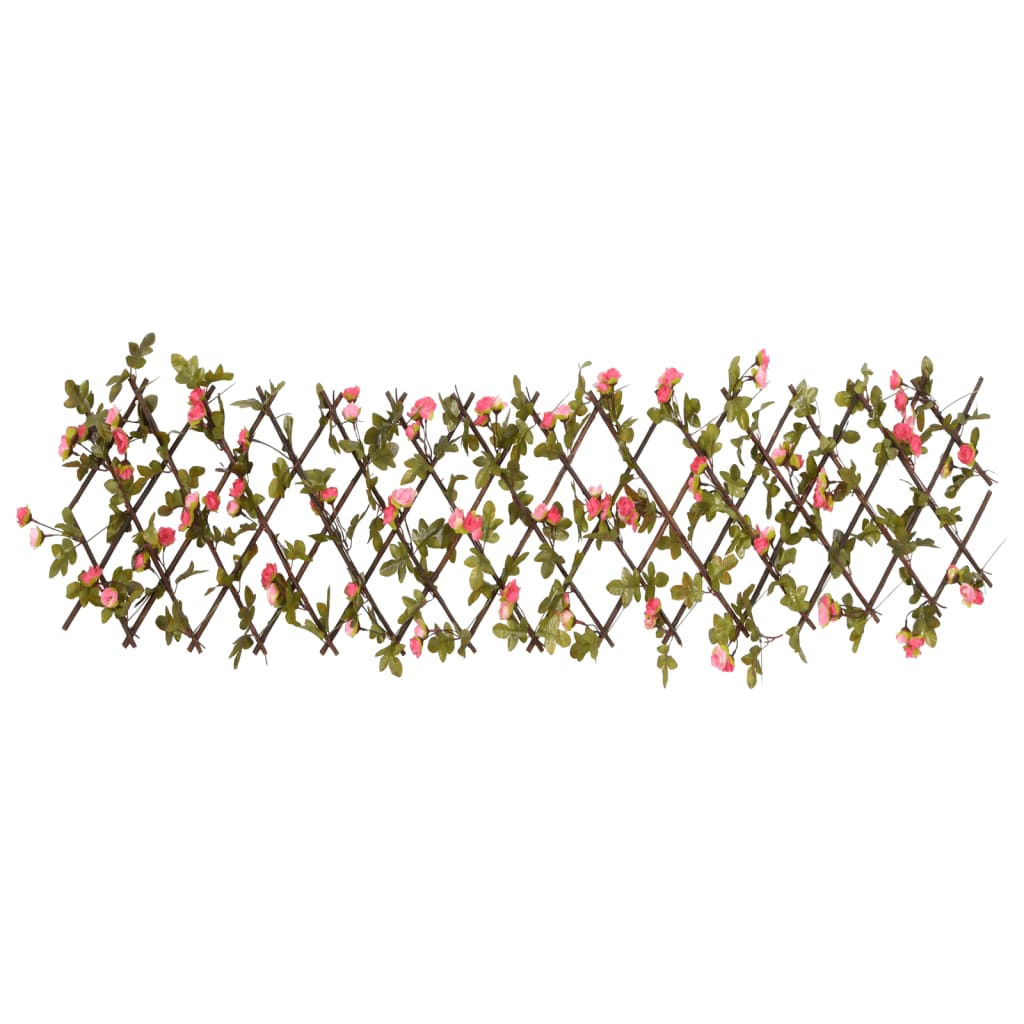 Vidaxx künstliche Efeupflanze am Spalier ausziehbar 180x20 cm dunkelrosa