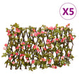 Vidaxx Kunstpflanze Efeu-Spalier 5 Stück ausziehbar 180x20 cm dunkelrosa