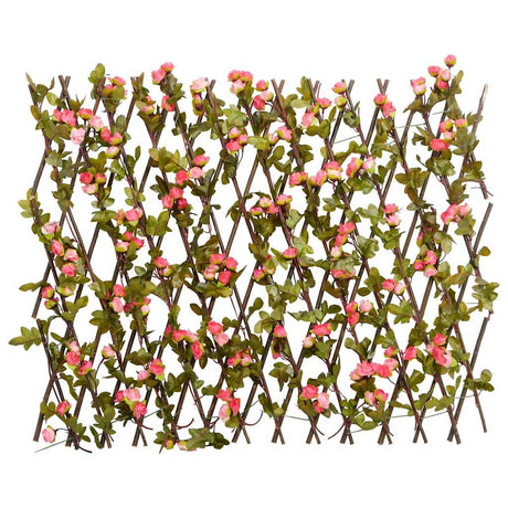 Vidaxx Kunstpflanze Efeu-Spalier 5 Stück ausziehbar 180x60 cm dunkelrosa