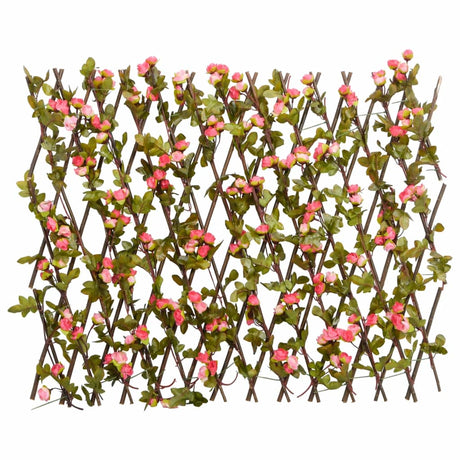 Vidaxx Kunstpflanze Efeu-Spalier 5 Stück ausziehbar 180x60 cm dunkelrosa