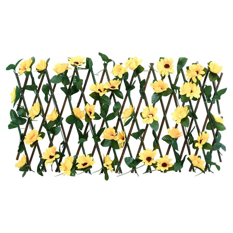 Vidaxx künstliche Efeupflanze am Spalier ausziehbar 180x20 cm gelb