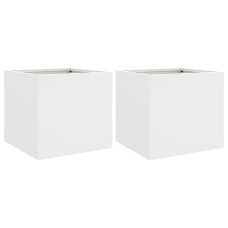 Vidaxx Pflanzgefäße 2 Stk. 32x30x29 cm Stahl weiß