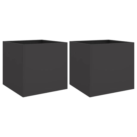Vidaxx Pflanzgefäße 2 Stk. 42x40x39 cm Stahl schwarz