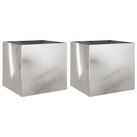 Vidaxx Pflanzgefäße 2 Stk. 42x40x39 cm Edelstahl silberfarben
