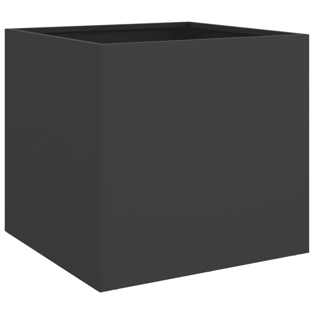 Vidaxx Pflanzgefäß 49x47x46 cm Stahl schwarz