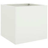 Vidaxx Pflanzgefäß 49x47x46 cm Stahl weiß