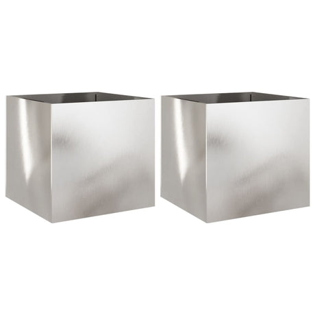 Vidaxx Pflanzgefäße 2 Stk. 49x47x46 cm Edelstahl silberfarben